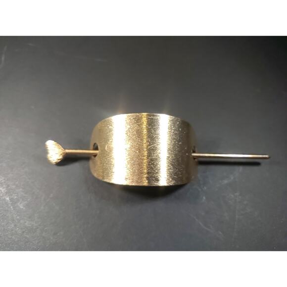 Pony Tail Holder Gold Tone Heart - Picture 1 of 6